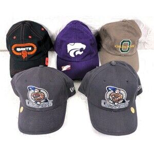 Lot Of 5 Y2K Sports Hats Sf Giants 2 Diamond Back Oregon Washington Wildcats